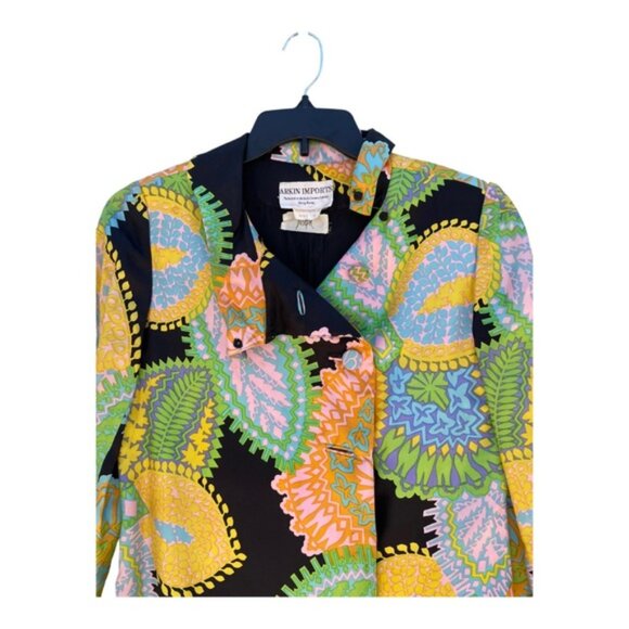 Arkin Imports British Crown Colony Hong Kong Silk Topper Coat Size 10 VTG - Picture 10 of 13